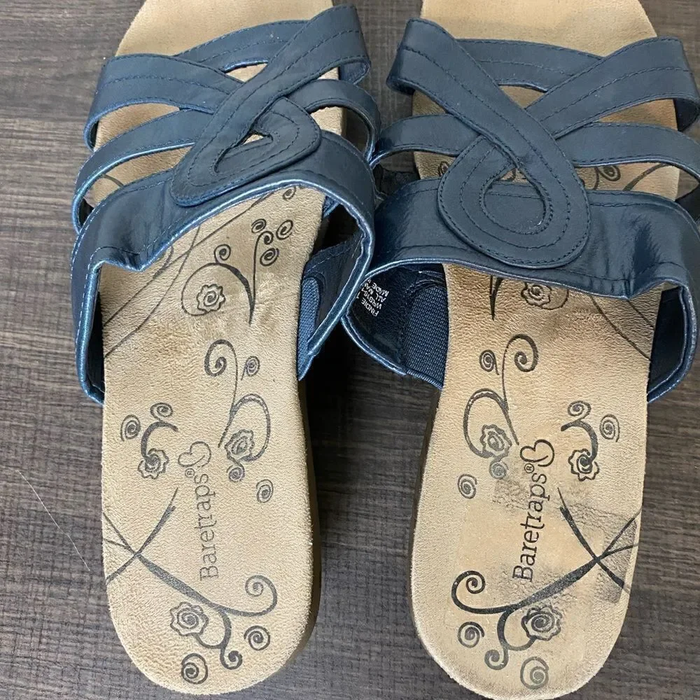 Baretraps Blue leather Women Sandals Size 10w